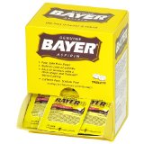 Bayer Aspirin packets convenient for first aid kits