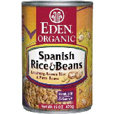 Spanish rice and beans in a can