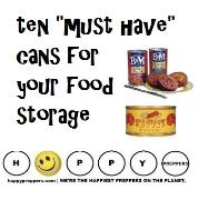Ten Must have cans for your emergency  food storage