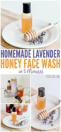 Homemade lavender honey face wash