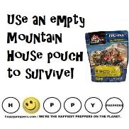 How to use an empty mountain house pouch to survive