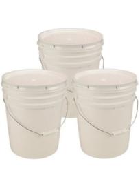 Three 5-gallon food-grade buckets