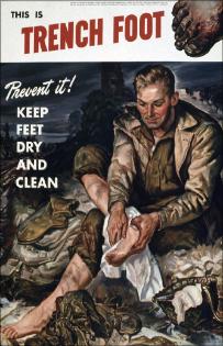 Vintage trench foot ad from the military