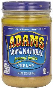 Adams 100% natural peanut butter