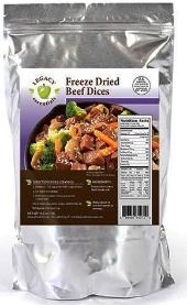 Freeze dried beef dices