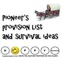 Pioneer Provision List and Survival Ideas